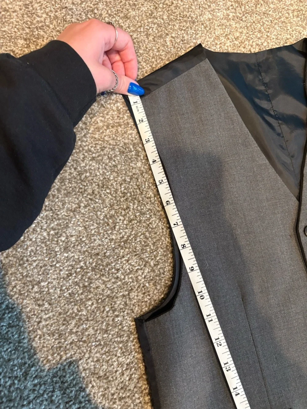 Black/Grey Reversible Suit Vest, Size Small